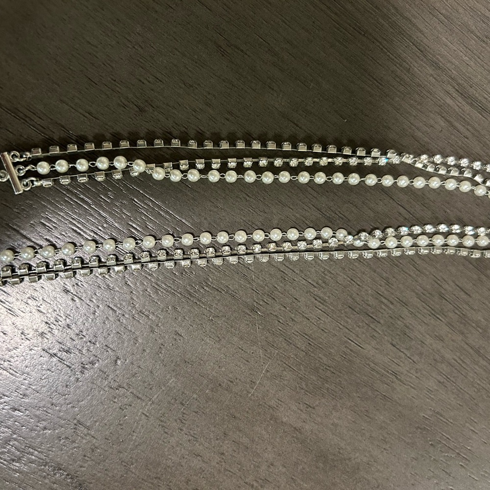 Elegant Silver Pearl Hair Accessory- Lila Rose-three strand headband